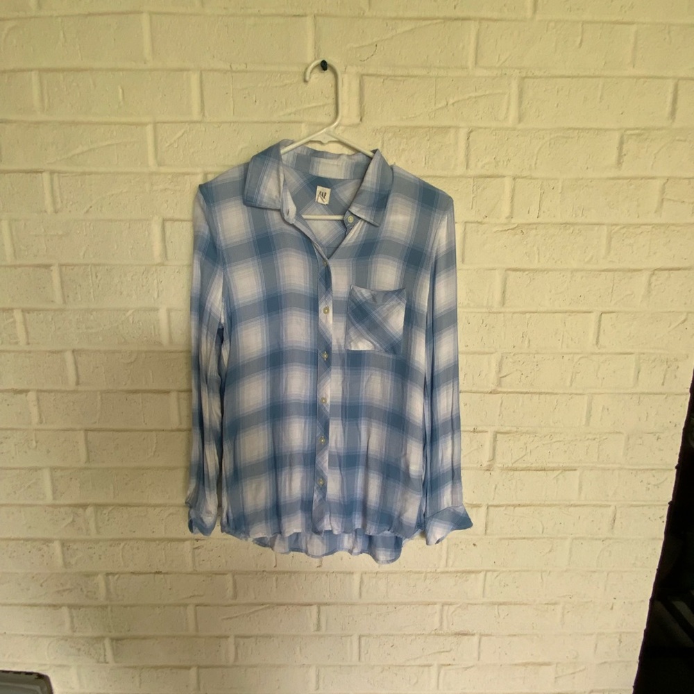 GAP Light Blue and White Checkered women’s  Shirt